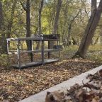 Костровое место кемпинга в осенний период