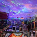 комната с голограммами советского союза-иконы -звери -