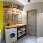 В ванной комнате джакузи, стиральная машина