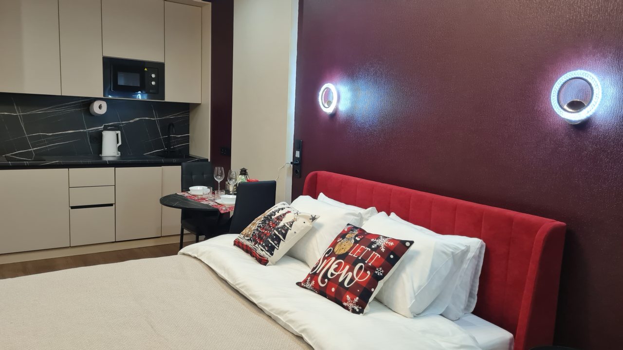 Студио (Гранат с двуспальной кроватью и допместом. Вид на парк), Апарт-отель Любимый Город-НН