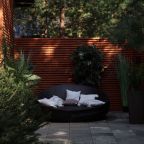 круглая уличная кровать