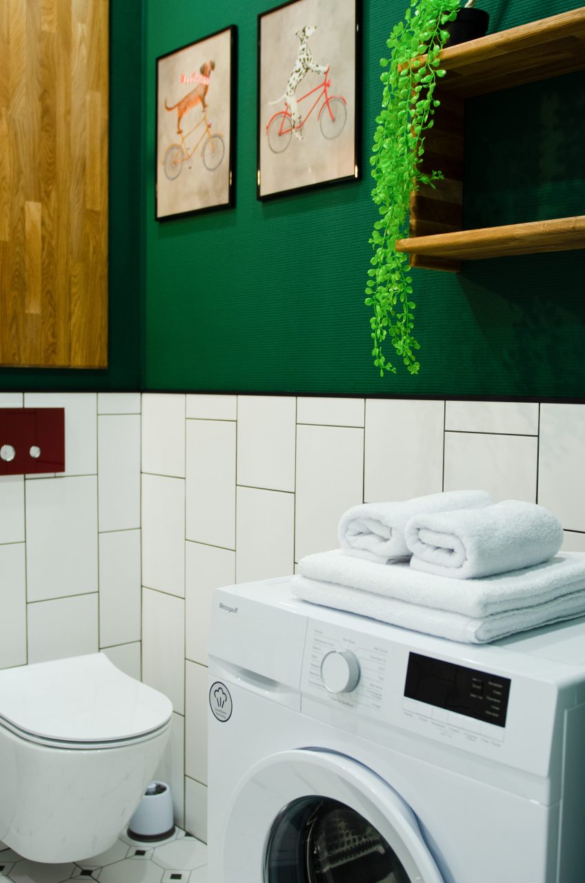 PAIKKA #RETRO - ванная - стиральная машина - полотенца