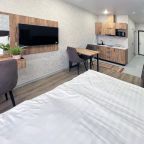 Студия 28 м2 для 1-4 гостей с кухонным гарнитуром