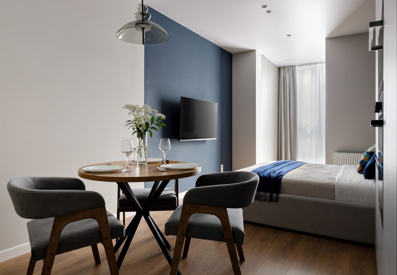 Трёхместный и более (Современная студия в закрытом комплексе для семейного отдыха), Апартаменты Современные для семейного отдыха