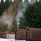 Домики зимой