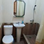 Собственный санузел с душем, раковиной и туалетом