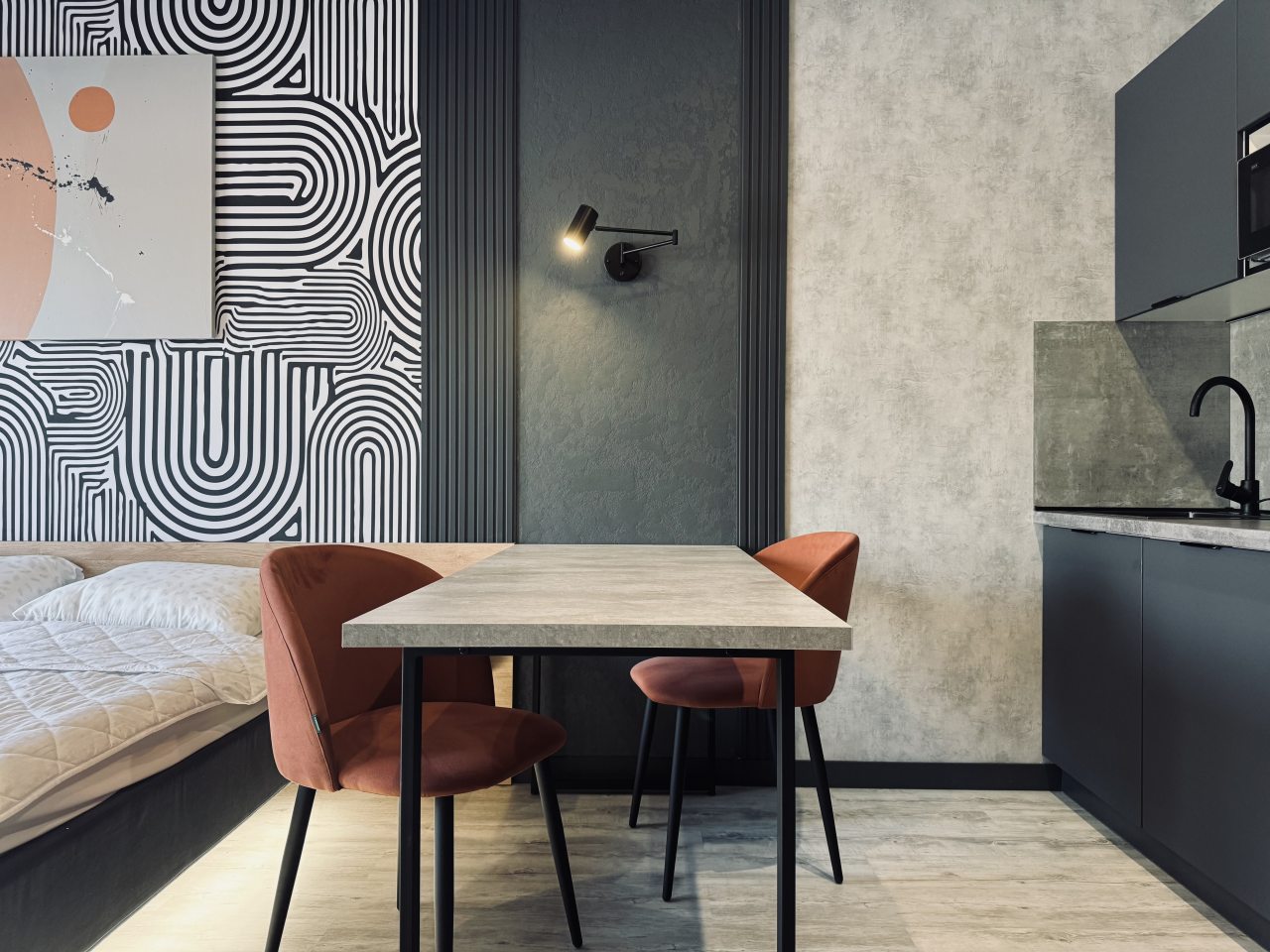 Семейный (Atmosfera Sna. Дизайнерские апарты с амбициями в МАКИ), Апартаменты Atmosfera Sna на Маковского 6