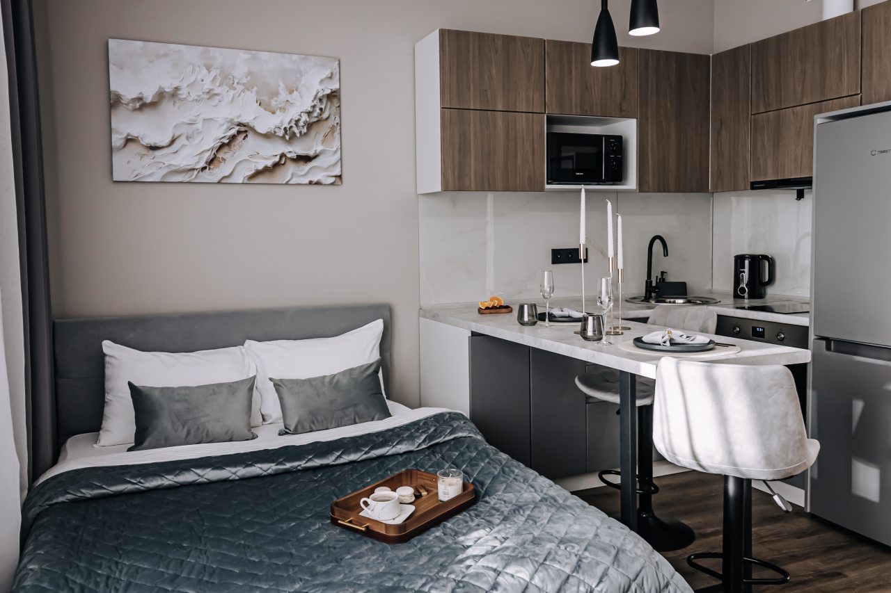 Апартаменты Студия с дизайнерским ремонтом вблизи аэропорта, Барнаул