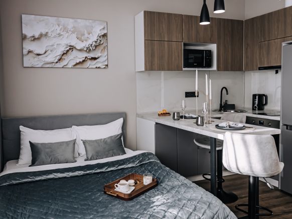 Апартаменты Студия с дизайнерским ремонтом вблизи аэропорта, Барнаул