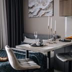 Мини-кухня, Апартаменты Студия с дизайнерским ремонтом вблизи аэропорта