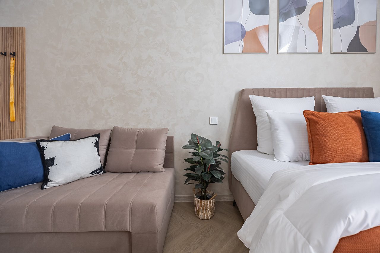 Апартаменты (Улучшенные 3-местные  (2+1) | Superior DBL + Extra bed), Апарт-отель Аура
