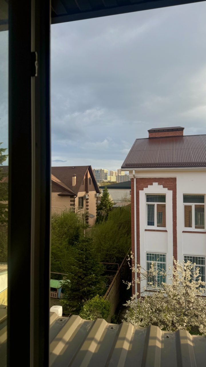 Вид из окна на тихий частный двор