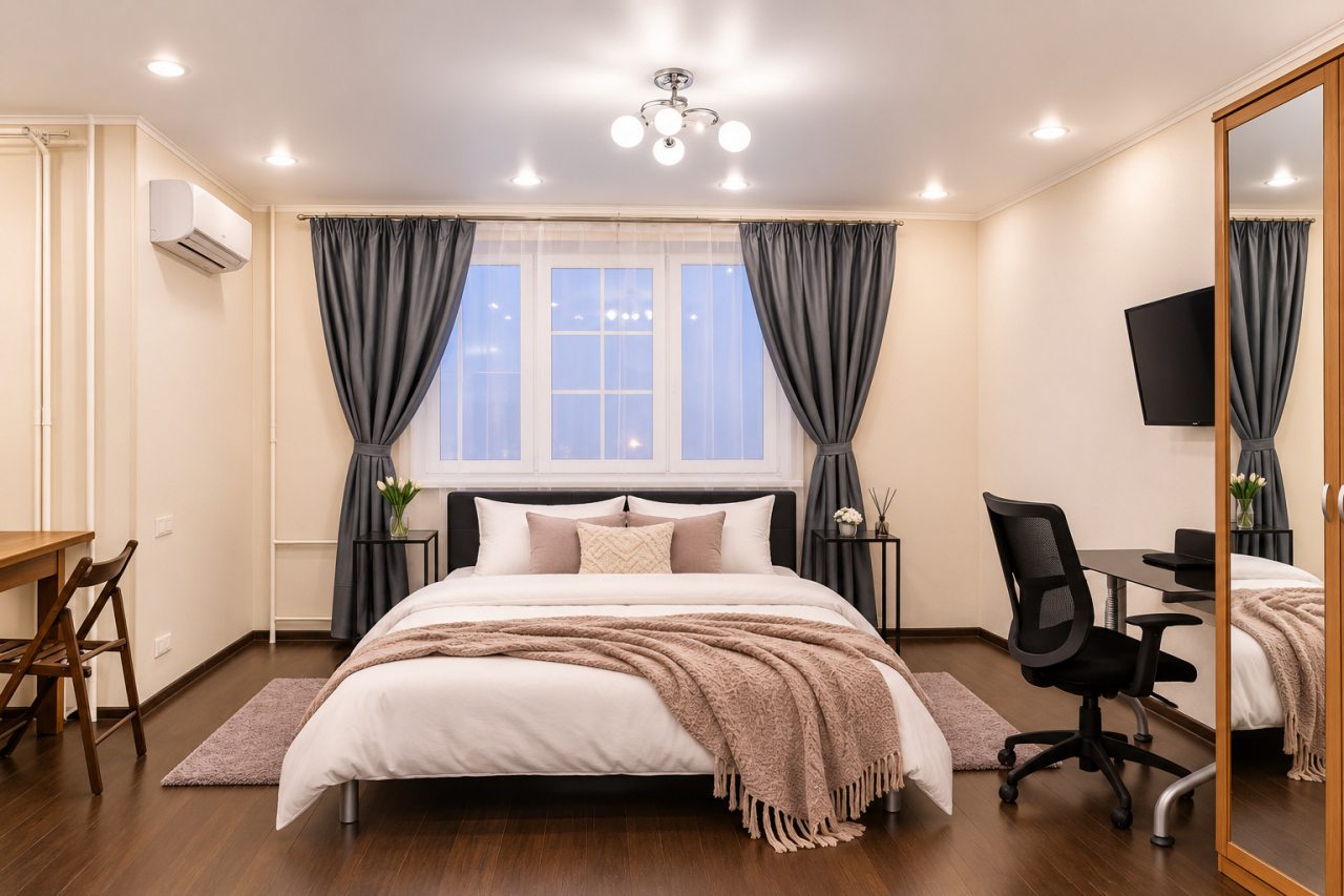 Апартаменты (Просторная квартира-студия 50 м² до 2 гостей в районе Царицыно), Апартаменты Квартира есть на 6-ой Радиальной