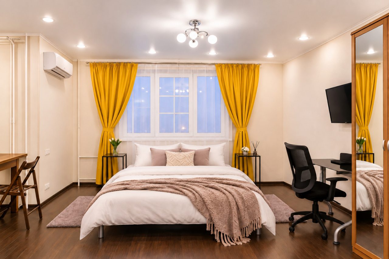 Апартаменты (Просторная квартира-студия 50 м² до 2 гостей в районе Царицыно), Апартаменты Квартира есть на 6-ой Радиальной