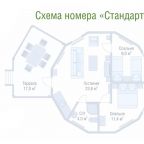 Номер (Дом с купольной крышей с 2 спальнями и террасой), Отель Палисад