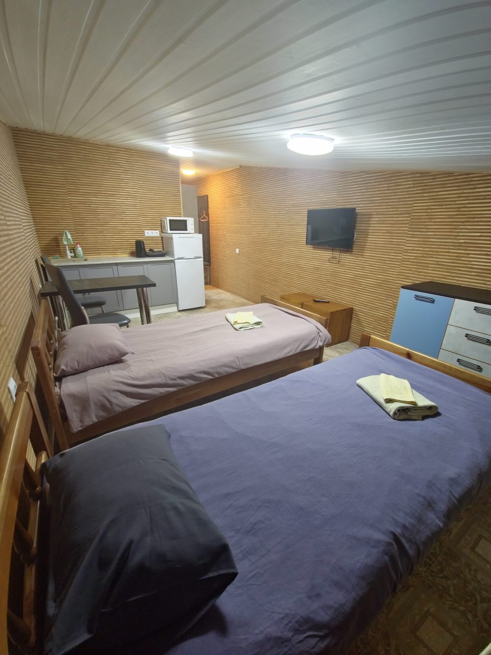 Двухместные апартаменты.
Удобства в номера. 
Кухня в номере.