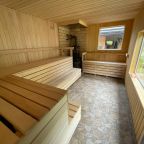 Панорамная баня на территории гостевого дома