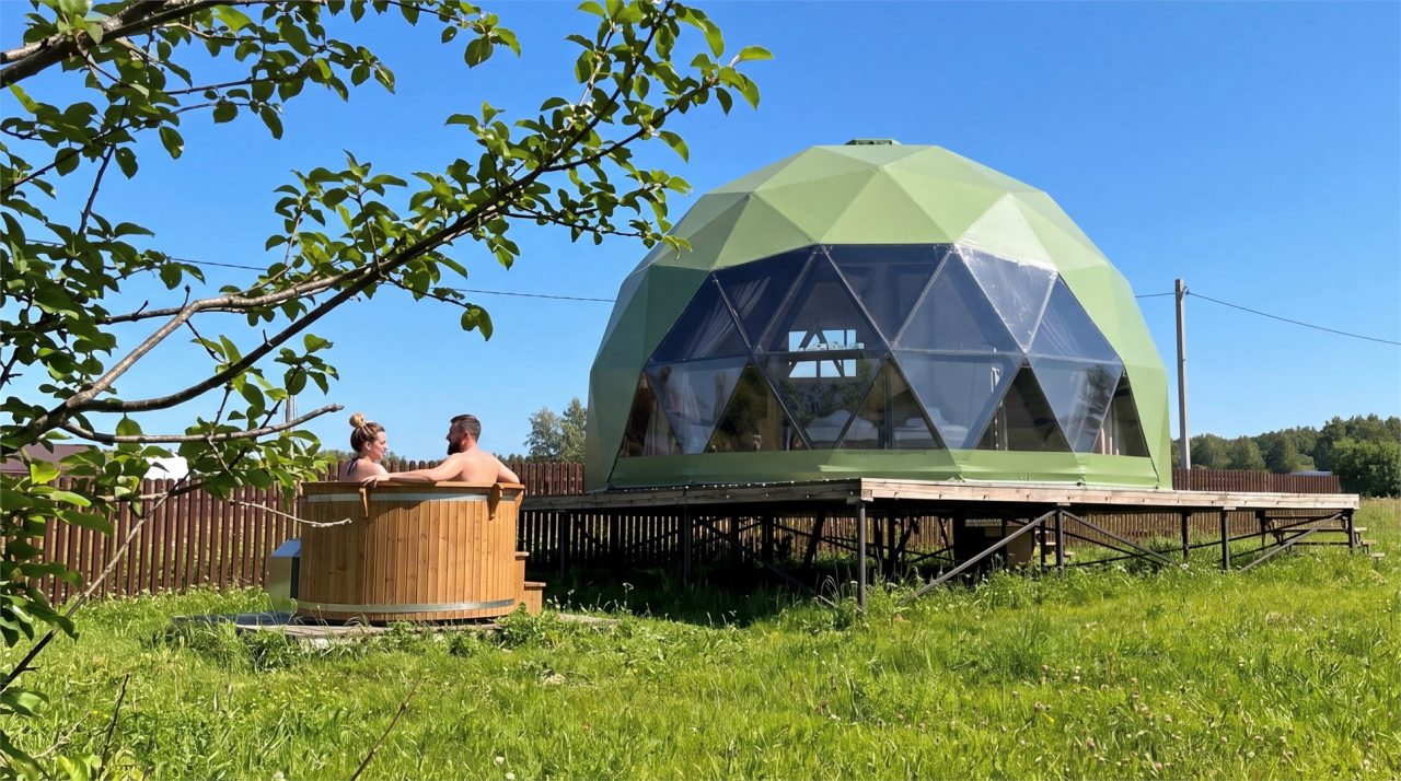 Дом (ГеоКупол с панорамным окном с купелью), Гостиница Гуляй Город